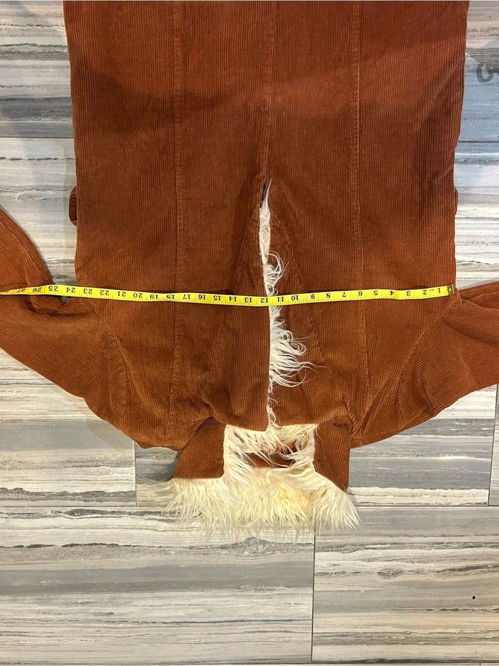 Altar'd State Rust Brown Corduroy Jacket with Cream Label Accent